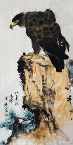 艺术品图片：艺术家傅饶国画作品名称《鹰-山高我为峰》价格3000.00 元