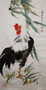 艺术品图片：艺术家傅饶国画作品名称《鸡-吉》议价