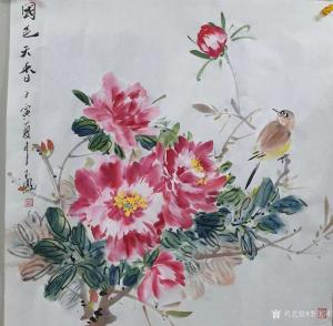艺术品图片：艺术家李玉凤国画作品名称《牡丹-国色天香》议价