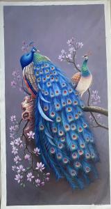 艺术品图片：艺术家黎群油画作品名称《孔雀栖息图》价格1300.00 元
