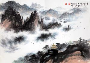 艺术品图片：艺术家罗树辉国画作品名称《山水-空山不见人》价格6000.00 元