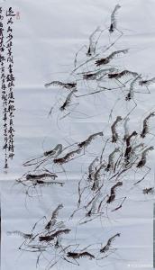 艺术品图片：艺术家李振阳国画作品名称《墨虾》价格3600000.00 元