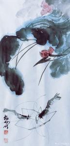 艺术品图片：艺术家李振阳国画作品名称《墨虾》价格36000.00 元
