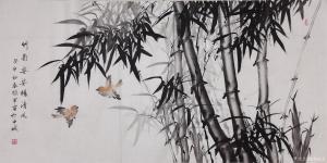 艺术品图片：艺术家李振军国画作品名称《水墨竹子》价格580.00 元