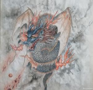 艺术品图片：艺术家韦振华国画作品名称《翼龙》价格1000.00 元