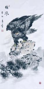艺术品图片：艺术家袁峰国画作品名称《鹰-雄风》议价