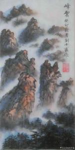 艺术品图片：艺术家刘开豪国画作品名称《峰雲》议价