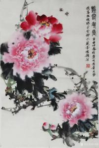 艺术品图片：艺术家李伟强国画作品名称《牡丹-艳露凝香》议价