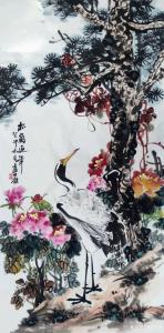 艺术品图片：艺术家卢士杰国画作品名称《松鹤延年》价格1200.00 元
