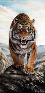 艺术品图片：艺术家艾大伟国画作品名称《虎-王者雄风》议价