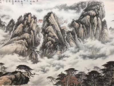 罗树辉日记-重新创作一丈二（366CmX145Cm）巨幅山水画《泰山》 --著名收藏家，诗人【图3】