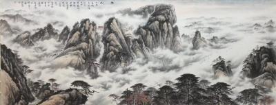 罗树辉日记-重新创作一丈二（366CmX145Cm）巨幅山水画《泰山》 --著名收藏家，诗人【图4】
