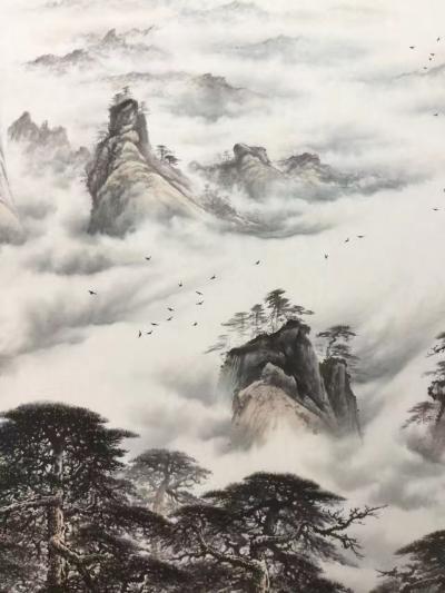罗树辉日记-重新创作一丈二（366CmX145Cm）巨幅山水画《泰山》 --著名收藏家，诗人【图6】
