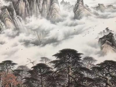 罗树辉日记-重新创作一丈二（366CmX145Cm）巨幅山水画《泰山》 --著名收藏家，诗人【图7】