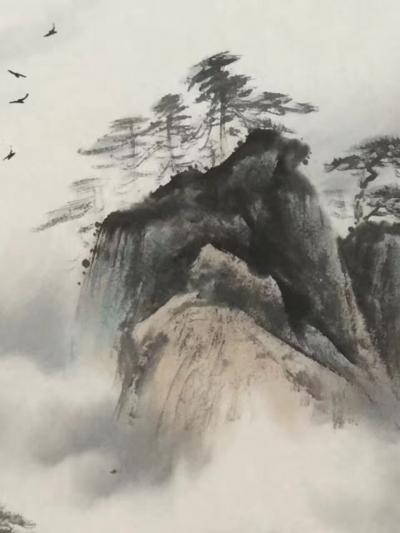 罗树辉日记-重新创作一丈二（366CmX145Cm）巨幅山水画《泰山》 --著名收藏家，诗人【图9】