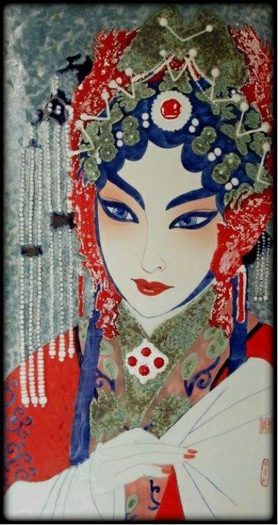 蔡国英日记-我的高温颜色釉瓷板作品《京粹》，在陶瓷上用高温颜色釉作画也是近几年来一种新的绘画【图3】