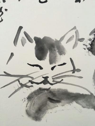 石梦松日记-无事戏写猫，此物最会享逍遥。吃饱喝足即玩乐，然后美美睡一觉。【图3】