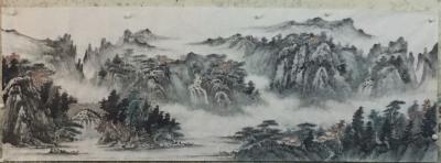 刘传军日记-191号作品第二遍设色。装裱后高1.1米，长3.1米。【图3】