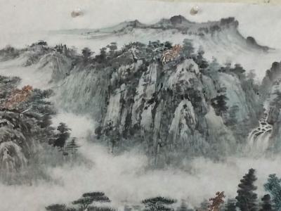 刘传军日记-191号作品第二遍设色。装裱后高1.1米，长3.1米。【图6】