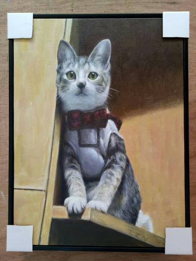 凌振宁日记-油画写实猫~~~“主人，什么时候带我出去玩，在家好无聊啊~”【图3】