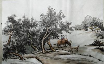 刘安同日记-创作的牧童觅兔图
创作的丝绸之路
近作 两幅【图1】