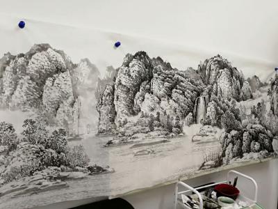 陈庆明日记-巨幅山水国画《富美家国》绘制过程，陈庆明【图1】