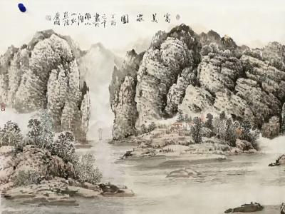 陈庆明日记-巨幅山水国画《富美家国》绘制过程，陈庆明【图7】