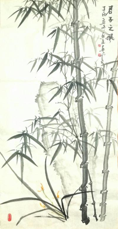 苏进春日记-国画《君子之风》《竹兰争风》，苏庆春，竹系列作品【图1】