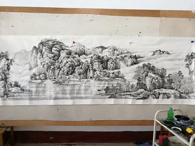 陈庆明日记-巨幅山水国画《江山万里图》，绘制过程，陈庆明【图6】