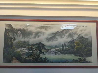 冯建德日记-完成两幅彩墨山水画挂在广州一知名企业的会议室和办公室，参会人员看过都说是极品，也【图1】