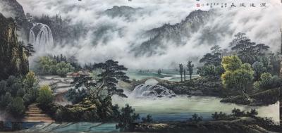 冯建德日记-完成两幅彩墨山水画挂在广州一知名企业的会议室和办公室，参会人员看过都说是极品，也【图4】