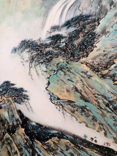 李亚南日记-李亚南国画工作室《松崖访友图》，尺寸70×150【图4】