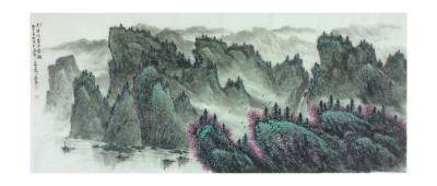 高显惠日记-高显惠经过几十年研究，探索出写意和工笔的“没骨皴”山水画法，请各位老师点评。【图1】