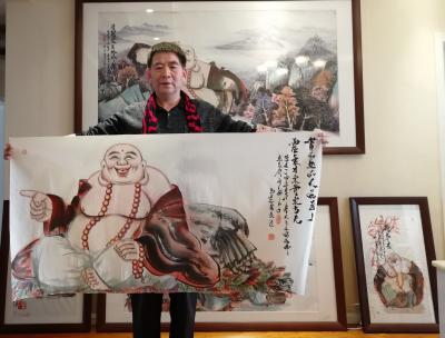 尚建国生活-从京城来的何总请了六幅中华大自在弥勒佛佛画，他开心我也开心！【图4】