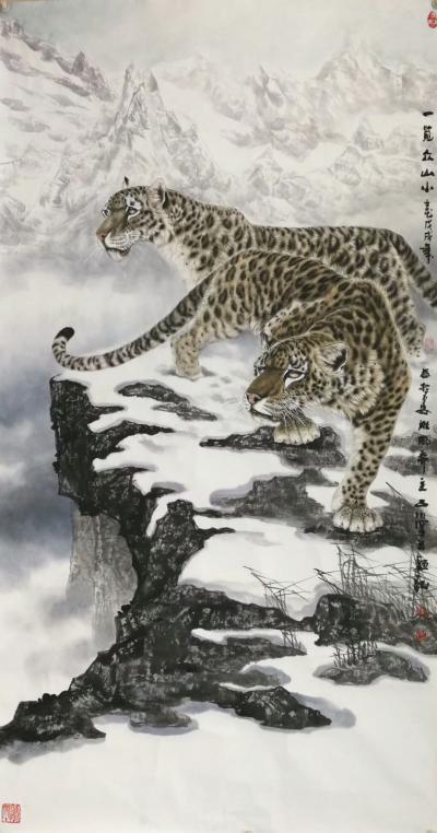 石川日记-国画动物豹《一览众山小》，
多少大师，拒绝低质量的谈话，拒绝无意义的社交，拒绝【图1】