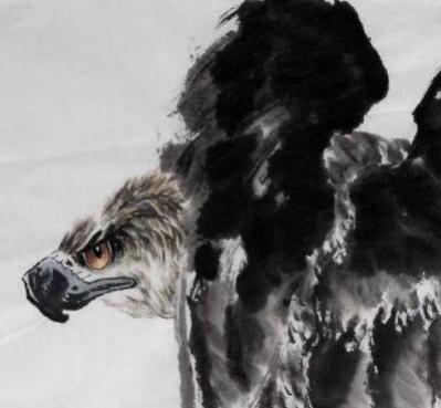 王贵烨日记-我画的鹰就是以写实写意之中，着重刻画天宇霸主为我独尊的王者气质、表现出它的机敏和【图7】