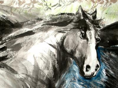 潘宁秋日记-我的国画马系列《风调雨顺，骏逸祥和。》
六尺整张【图7】