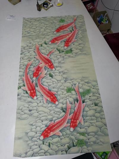 胡记领日记-四尺荷花和鱼系列，胡记领【图2】