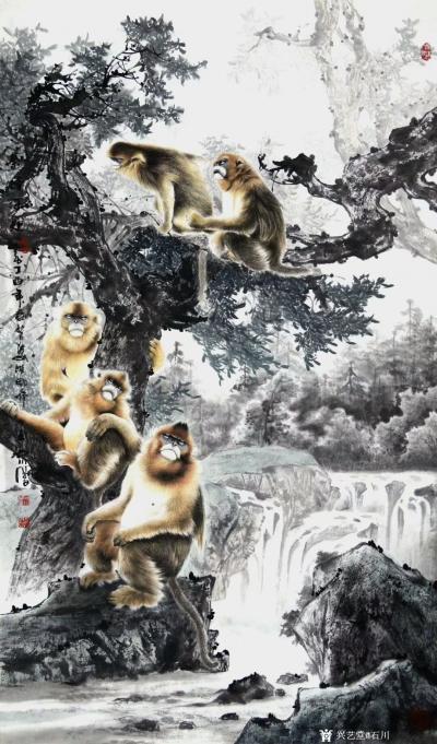 石川日记-国画动物 猴 《秦岭深处》，
  世间万物莫问出处，缘来缘去，莫追其因。内心有【图1】