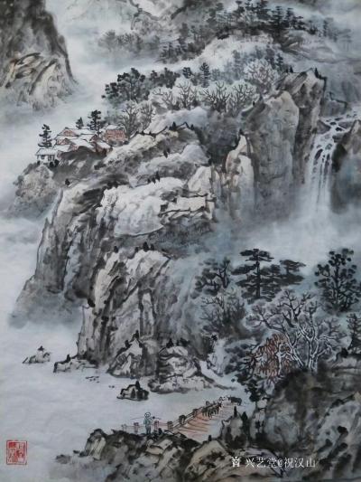 祝汉山日记-《牧牛富居图》，140×70，祝汉山国画作品【图1】