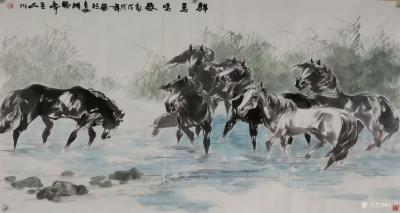 石川日记-国画动物 骏马系列 《清水河》《天上月亮》《马到成功》《群马鸣春》
石川【图5】