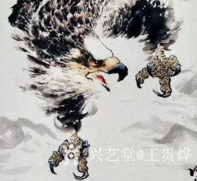 王贵烨日记-我画的鹰就是以写实写意之中，着重刻画天宇霸主为我独尊的王者气质、表现出它的机敏和【图2】