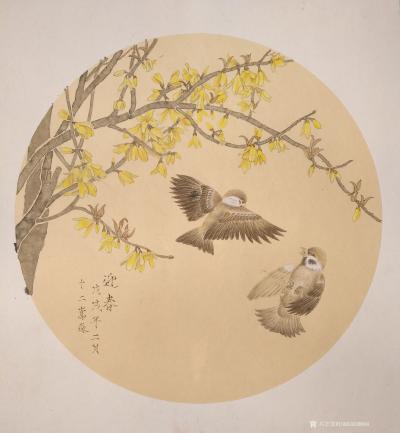 王嵩淼日记-这是我最近春天来了画了两幅写生迎春系列的画，牡丹是我最喜欢画的题材。我是一善于去【图2】