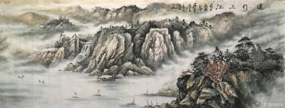 祝汉山日记-祝汉山国画，《运行三江》，180×70cm【图3】