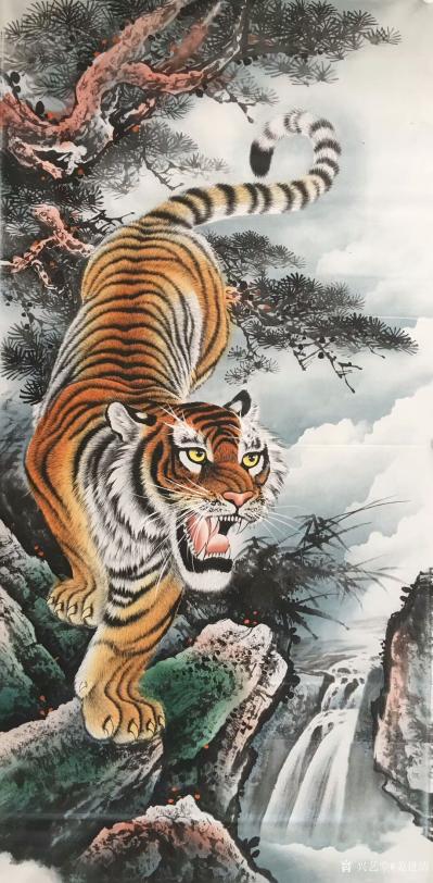 姜进清日记-国画动物画老虎系列，《猛虎下山》，《王者归来》。请欣赏指导。
姜进清【图1】