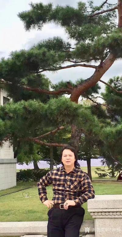 叶仲桥日记-《高山流水遇知音》,韩国归来画了几张松树，以有一张丈二尺整纸收藏在市博物馆，欢迎【图1】