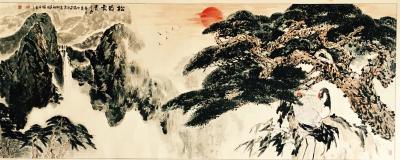 叶仲桥日记-《高山流水遇知音》,韩国归来画了几张松树，以有一张丈二尺整纸收藏在市博物馆，欢迎【图5】