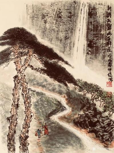 叶仲桥日记-《高山流水遇知音》,韩国归来画了几张松树，以有一张丈二尺整纸收藏在市博物馆，欢迎【图6】