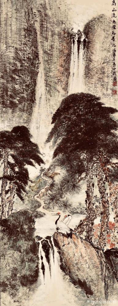 叶仲桥日记-《高山流水遇知音》,韩国归来画了几张松树，以有一张丈二尺整纸收藏在市博物馆，欢迎【图8】