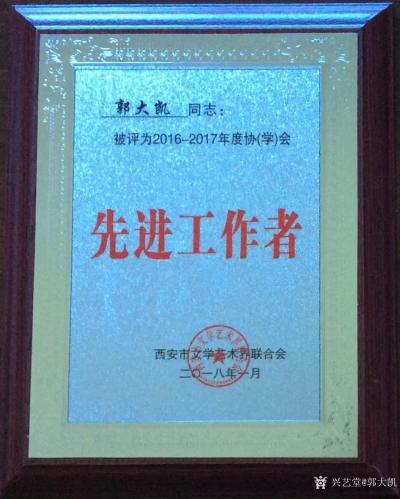郭大凯荣誉-“郭大凯同志被评为2016-2017年度协会先进工作者”感谢西安市文联的关爱和鼓【图2】